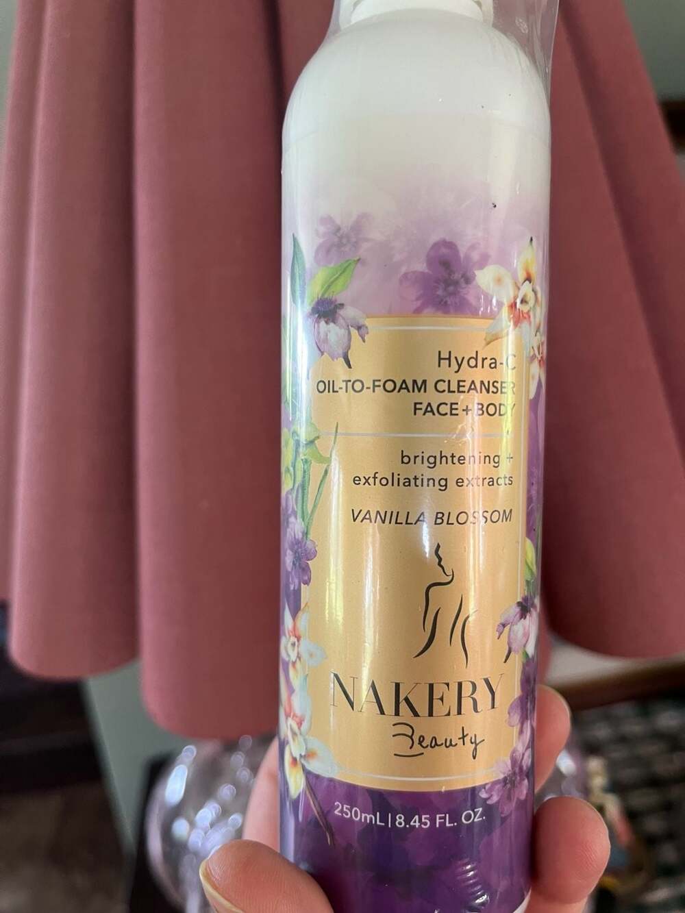 Nakery Beauty Hydra-C Oil-to-Foam Face + Body Cleanser in Vanilla Blossom